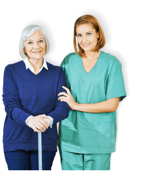 caregiver with senior woman